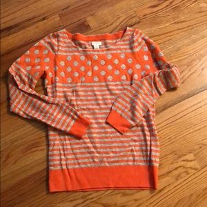 J.crew coral and gray sweater (unworn) xs